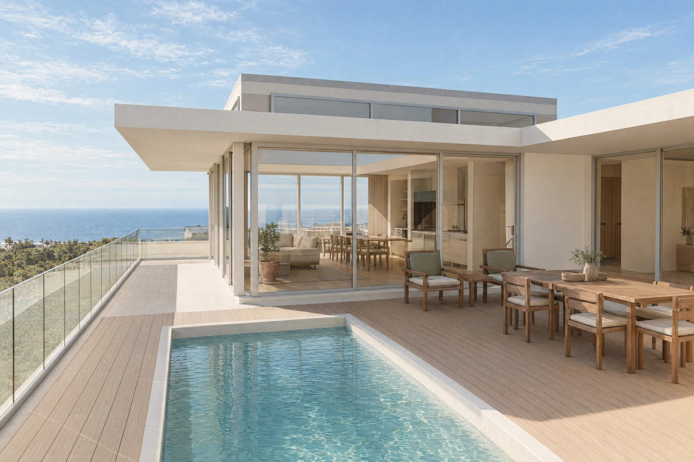 The proposed pool terrace at Breakwater 44, opening onto the ocean outlook